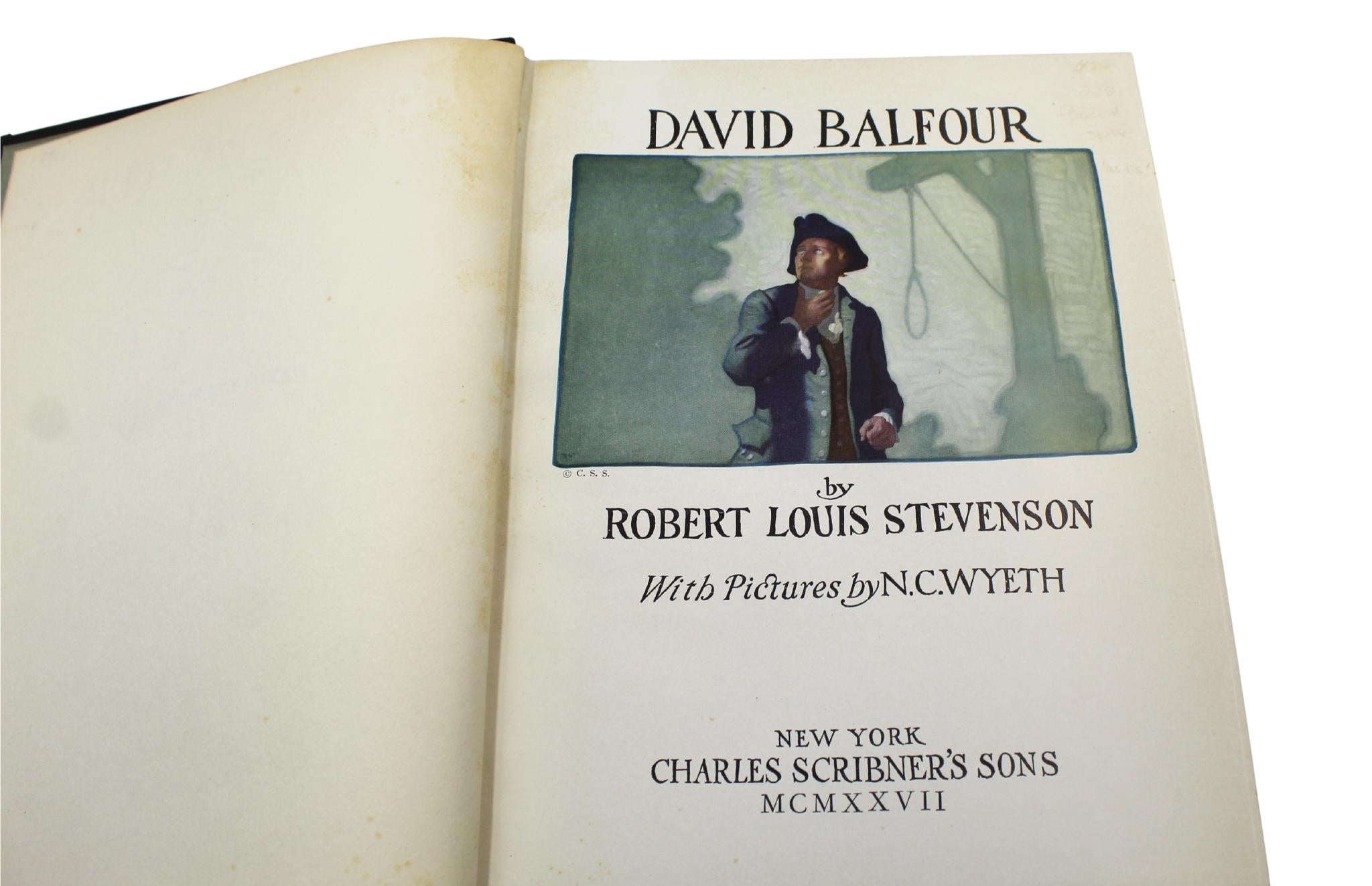 David Balfour de Robert Louis Stevenson, Ilustrado por N.C. Wyeth, 1930 mediados del siglo XX en venta