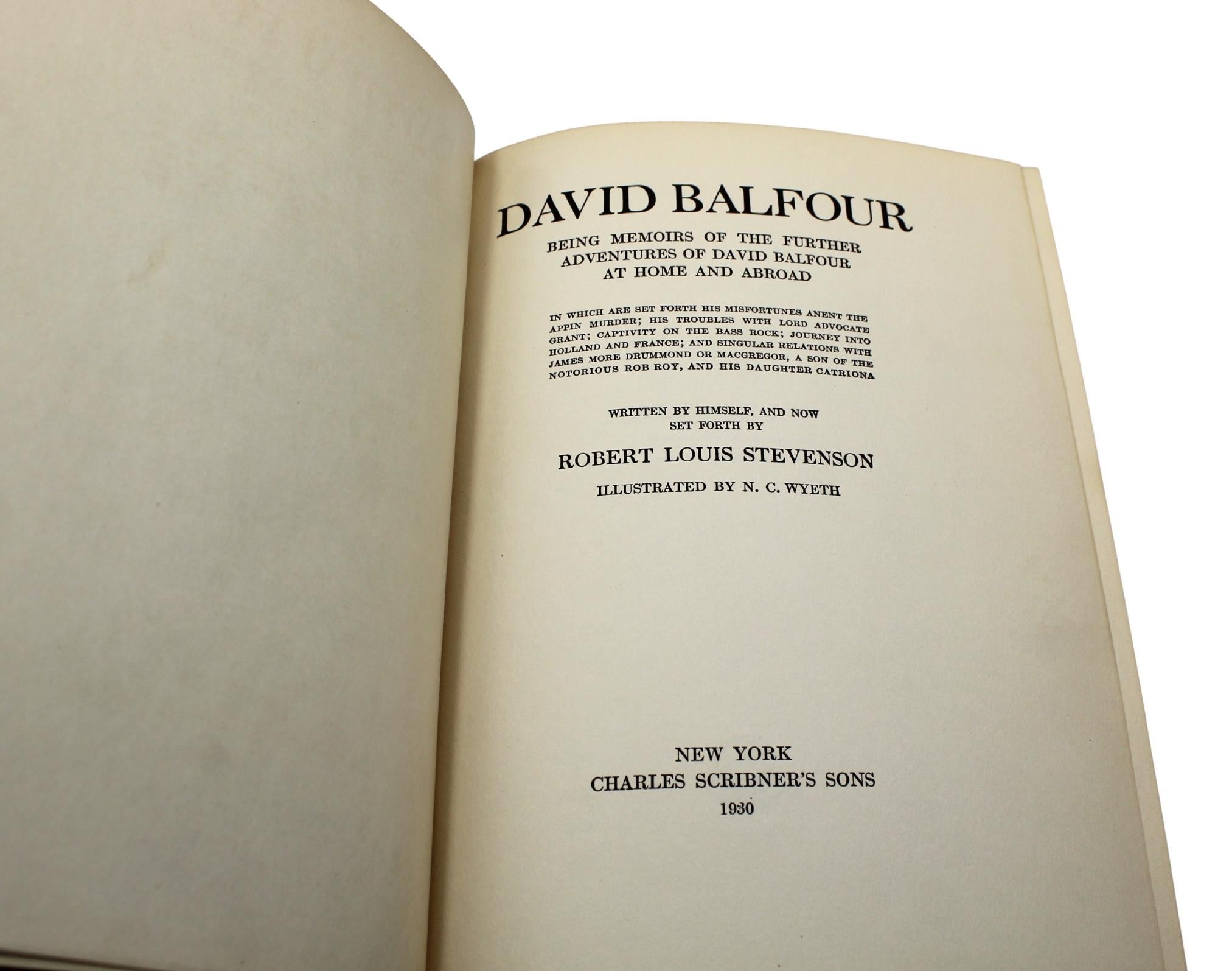 David Balfour de Robert Louis Stevenson, Ilustrado por N.C. Wyeth, 1930 Papel en venta