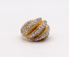David Balogh 1960 Cocktail Ring in 18kt Yellow Gold With 3.18ctw in VS Diamonds
