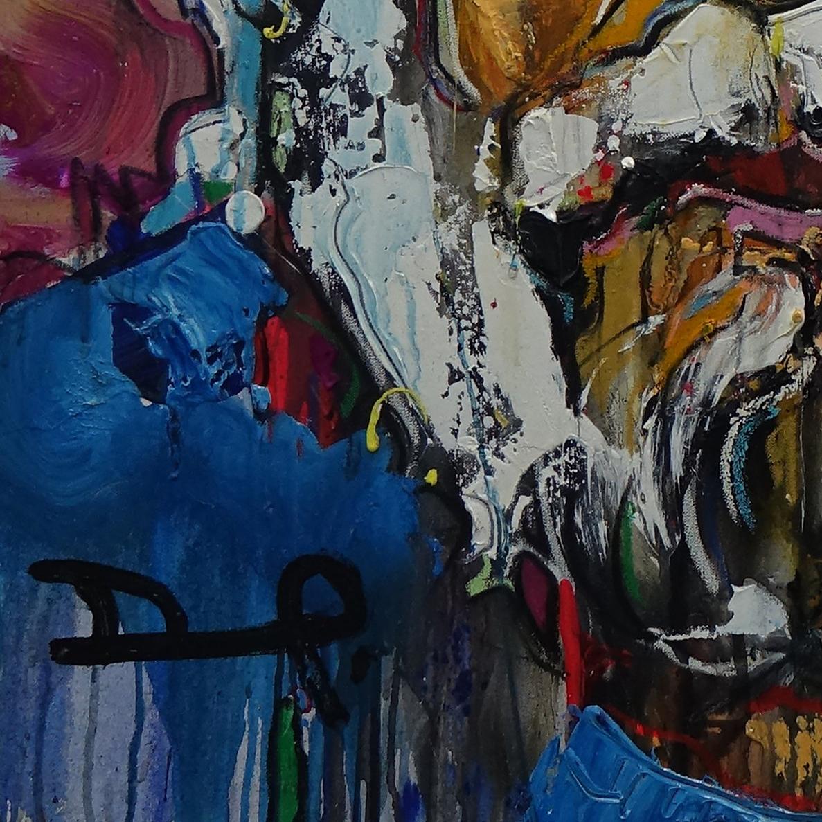 Jerry – Figuratives Gemälde (Jerry Garcia) (Zeitgenössisch), Mixed Media Art, von David Banegas