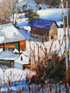 Paisaje invernal "Granja de Nueva Inglaterra" por David Bareford