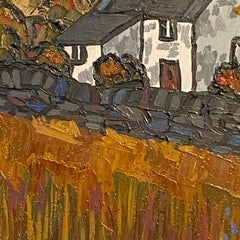 'In the Rhinogs' Contemporary Welsh Landscape Painting with Cottage & fields