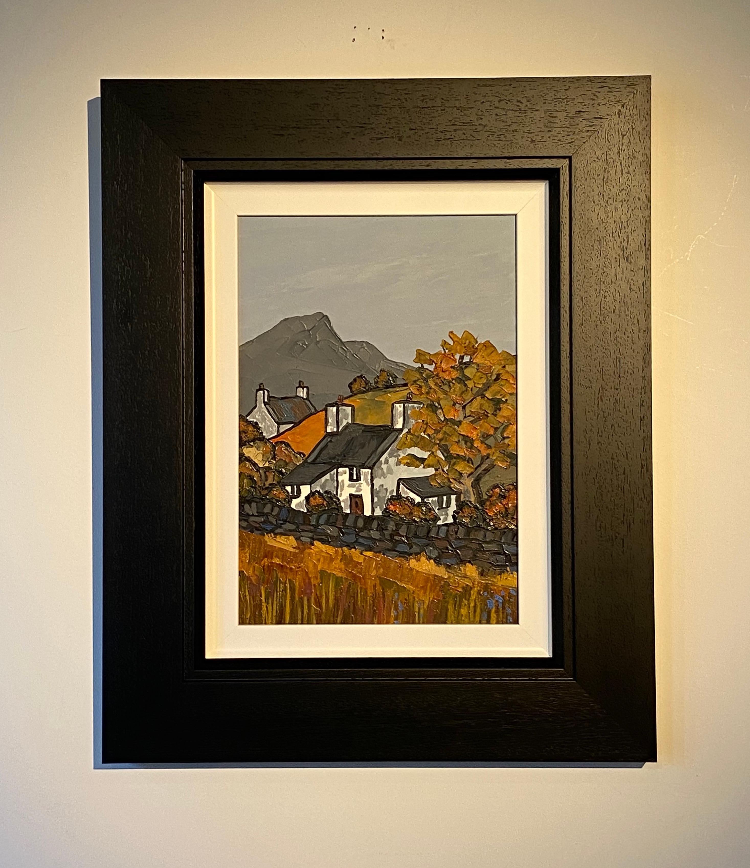 'In the Rhinogs'' by David Barnes is a Contemporary Welsh Landscape Painting.

Barnes captures the greys and browns of North Wales landscapes with brooding intensity, but he also utilises arresting splashes of colour reminiscent of the Scottish
