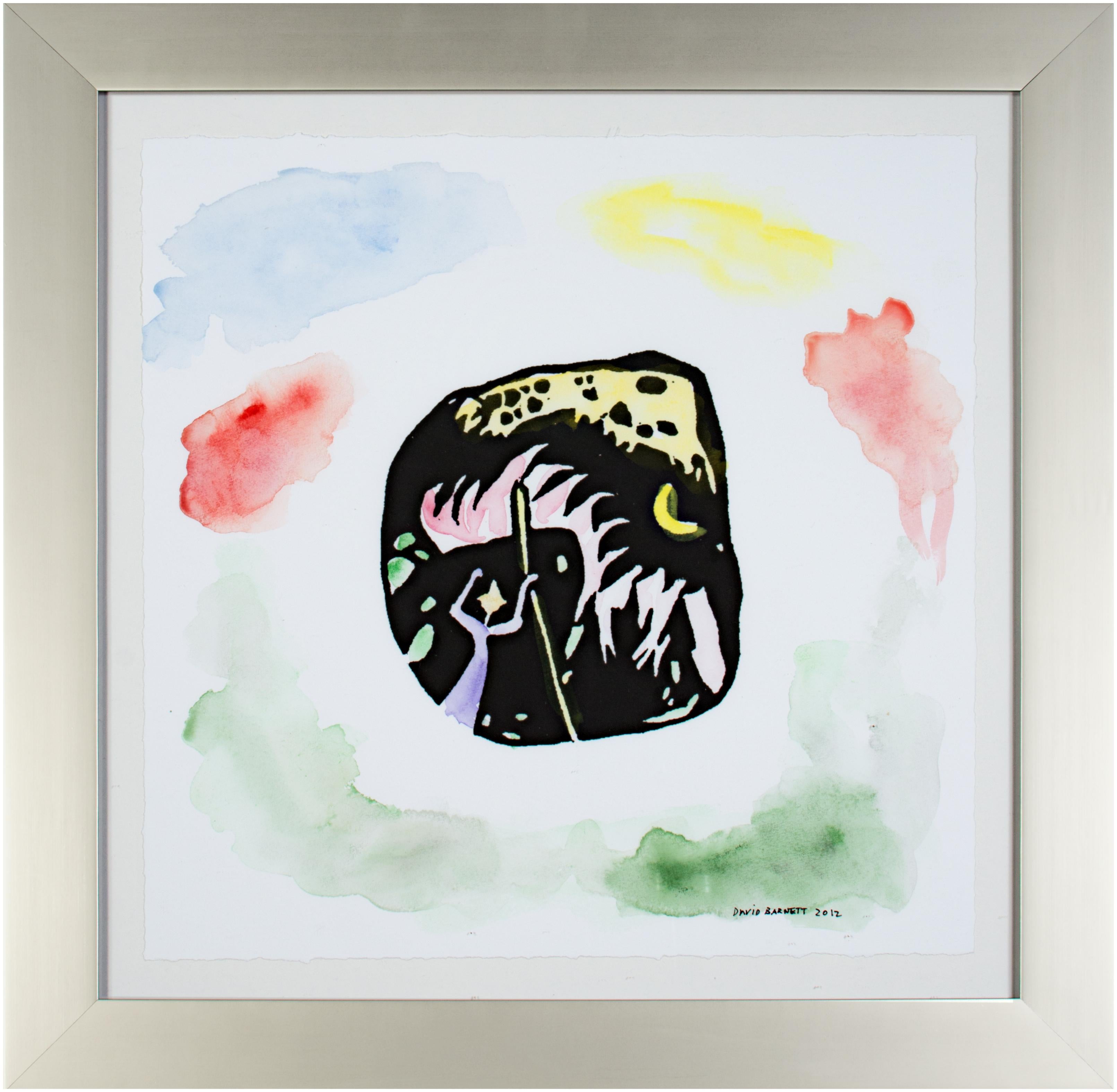 Aquarelle mixte originale signée "Homage to Kandinsky: Before Spring" 