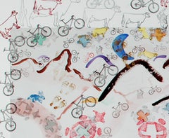 "Homage to Lance Armstrong: On Trek on Track, " Mixed Media by David Barnett