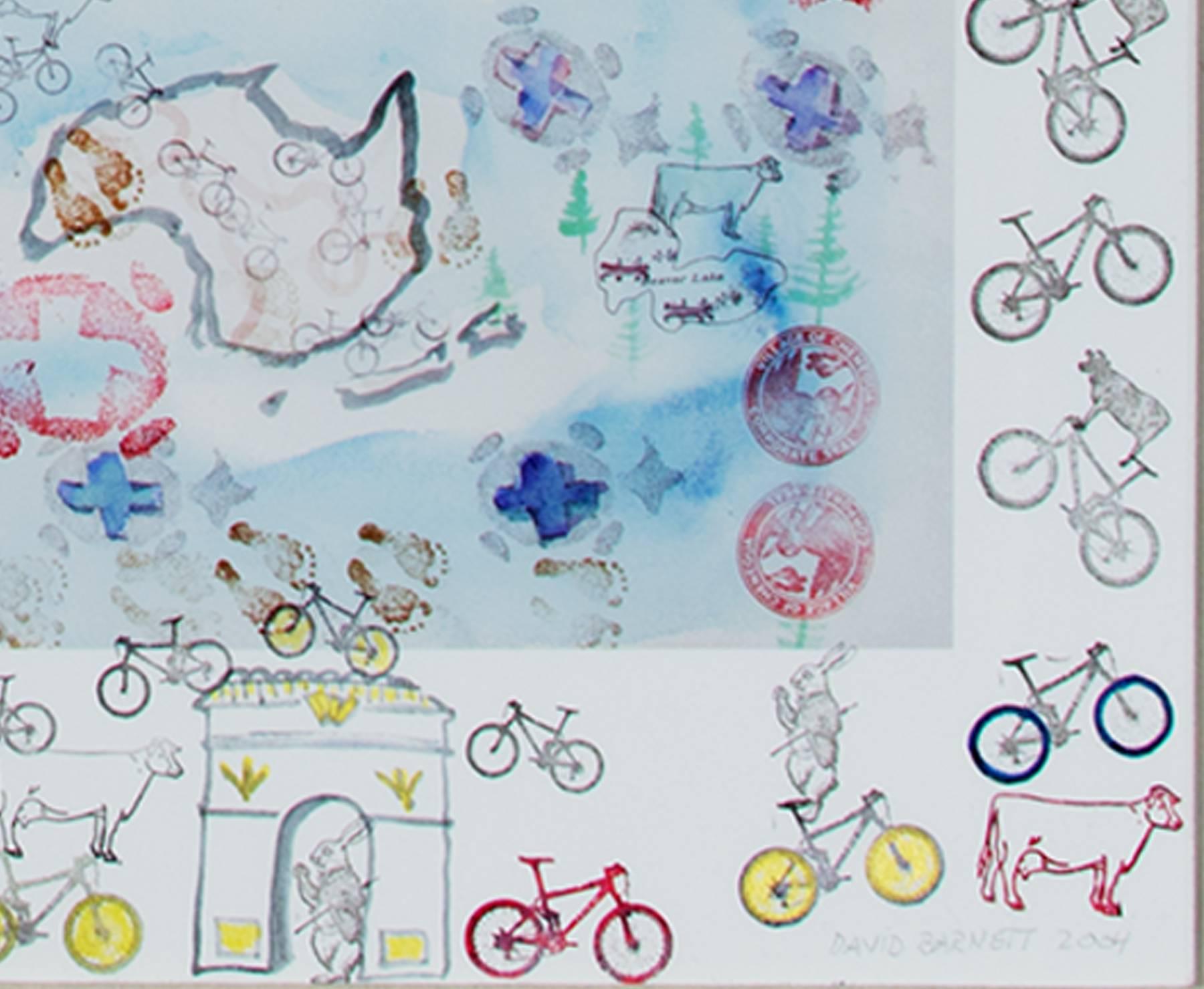 « Hommage à Lance Armstrong : On Trek on Track, » par David Barnett en vente 2