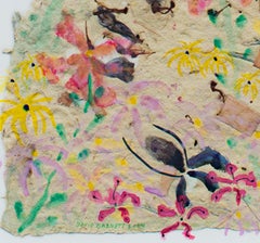 "Iris, Lilies, & Menarda, " Original Mixed Media signed by David & Sarah Barnett