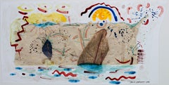 „Land, Sea, & Sky II“, Original-Aquarell in Mischtechnik, signiert von David Barnett