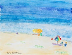 'On The Beach Sanibel Island' Original Watercolor Signed by David Barnett
