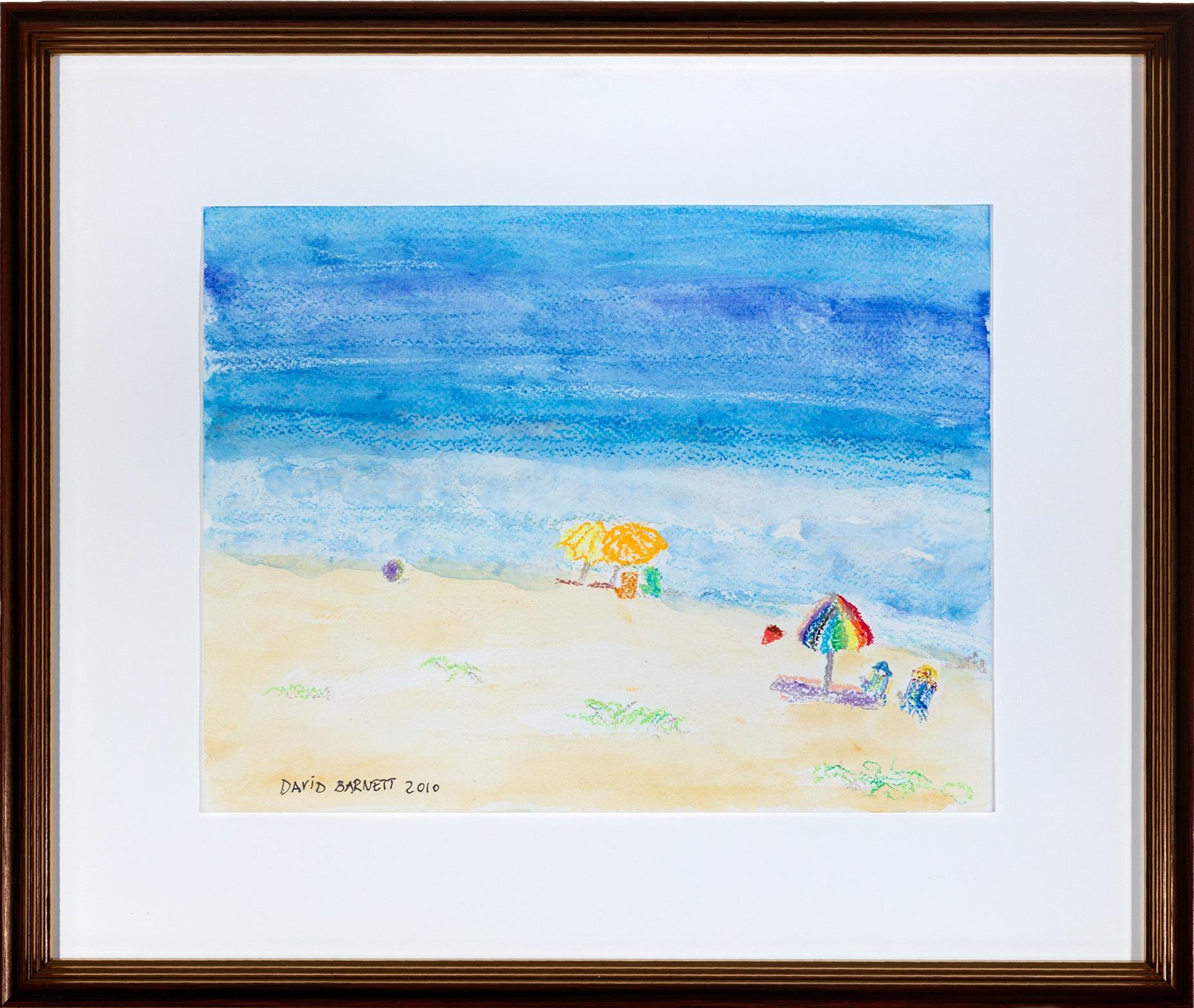 „On The Beach Sanibel Island“ Original-Aquarell, signiert von David Barnett