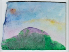 "Purple Mountain Majesty," Mixed Media on Paper signed by David Barnett