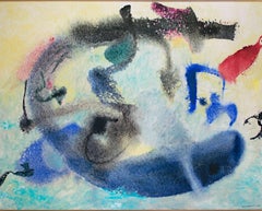 „Der blaue Wal“, Original Mixed Media auf Leinwand signiert von David Barnett