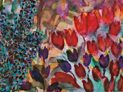 "Piensa en primavera", original colorido en técnica mixta firmado por David Barnett