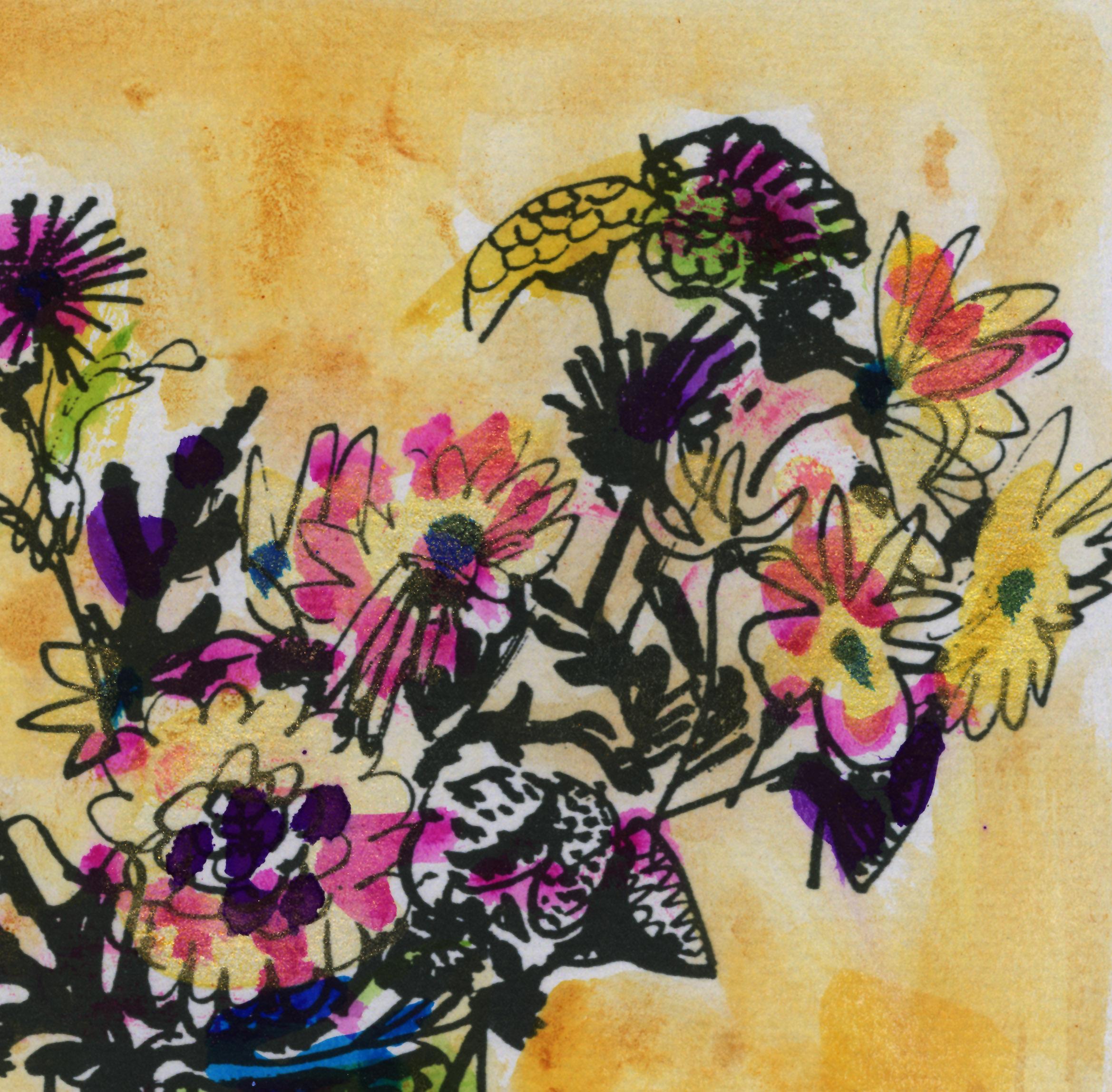 Hommage an Ruth Grotenrath: Blumen mit Glasvase im Angebot 3