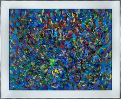 Rhapsody in Blue II – Dipinto acrilico, stile astratto, incorniciato, 2010+