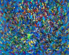 Rhapsody in Blue II – Dipinto acrilico, stile astratto, incorniciato, 2010+