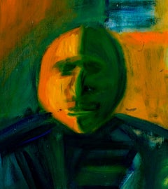 "Self Portrait, " Abstract Acrylic on Masonite signed by David Barnett