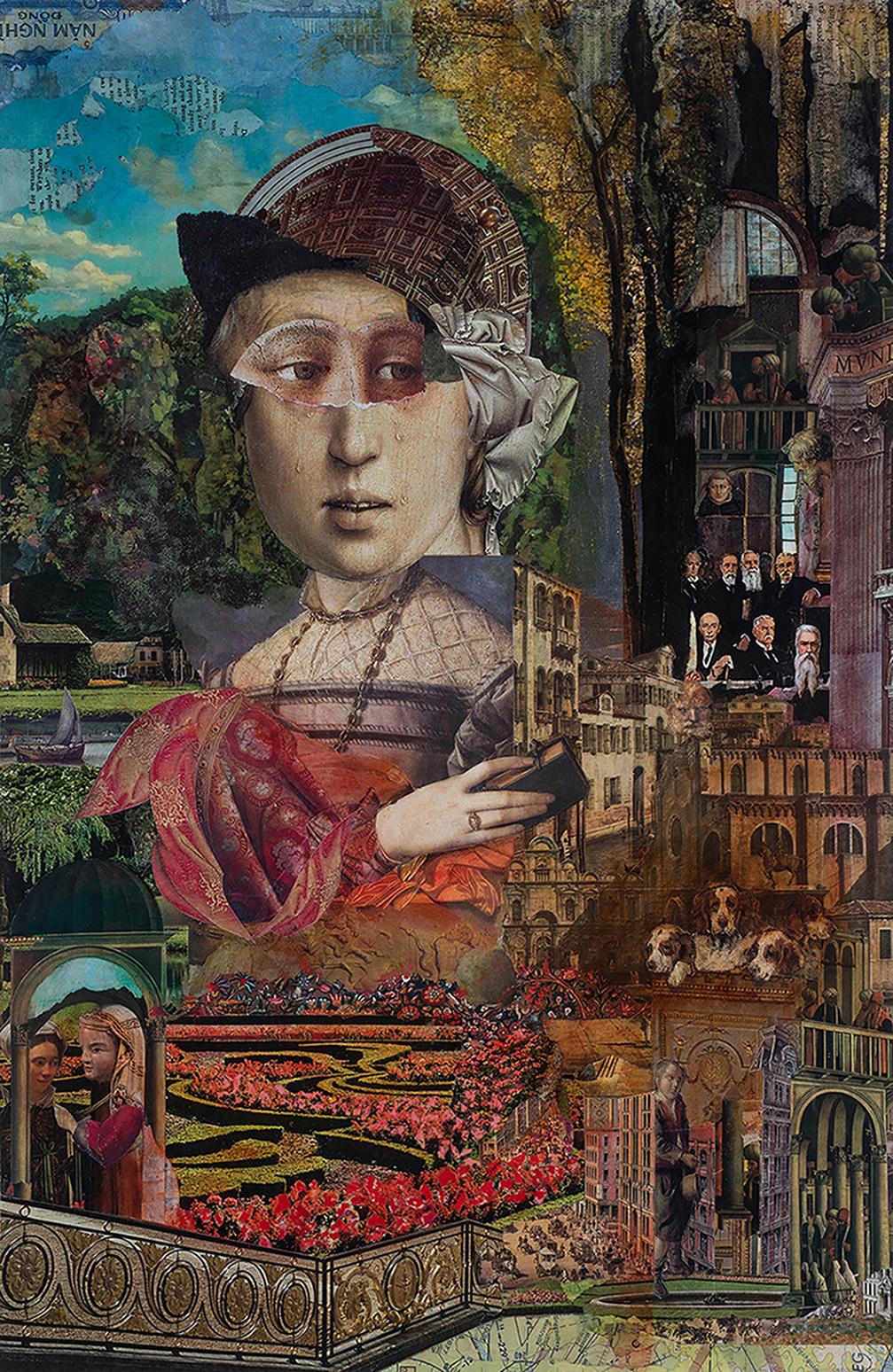 Surreal Collage: 'The Witness' - Mixed Media Art by David Barnett