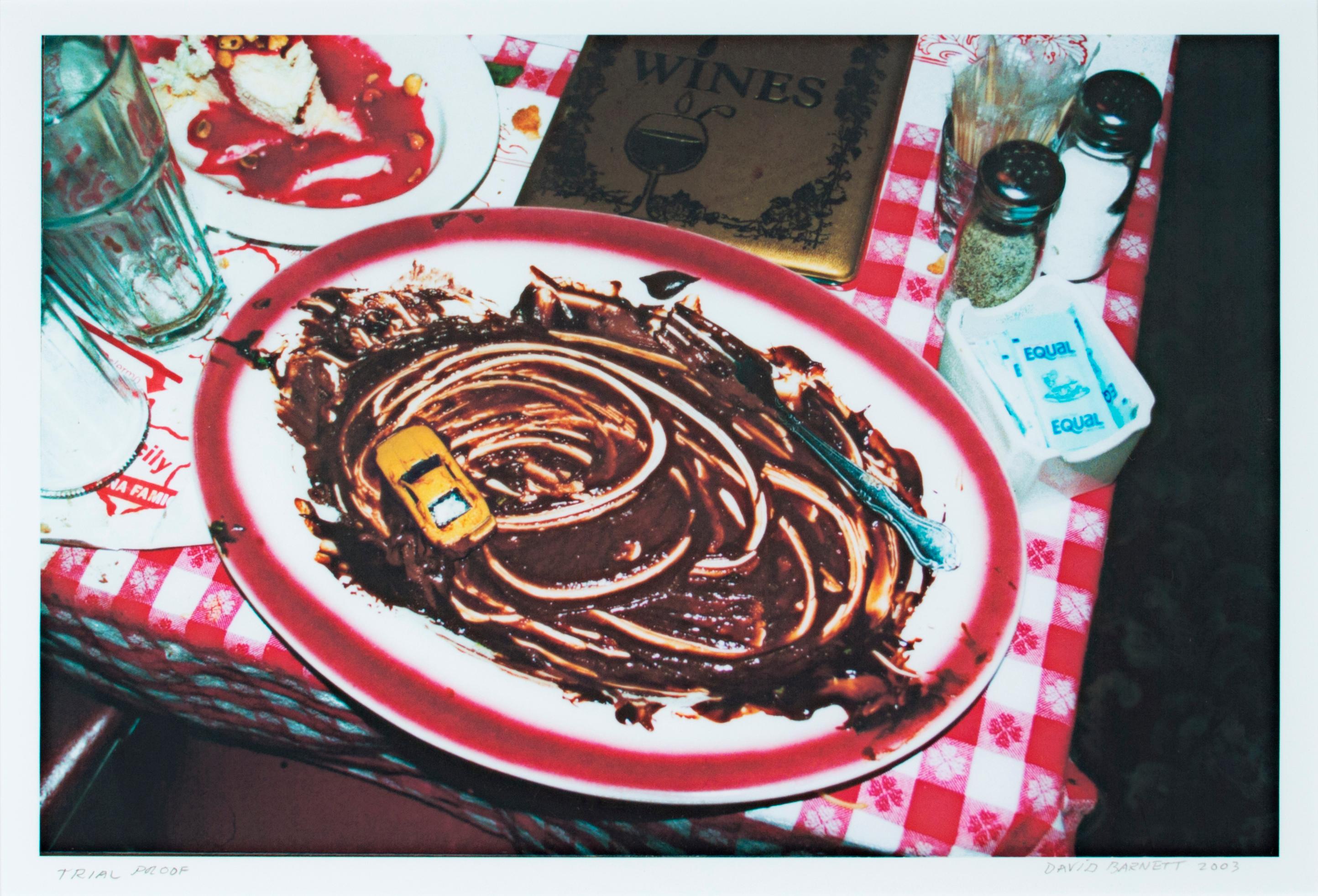'Buca di Beppo - Chocolate Demolition Derby' signed trial proof photograph - Photograph by David Barnett