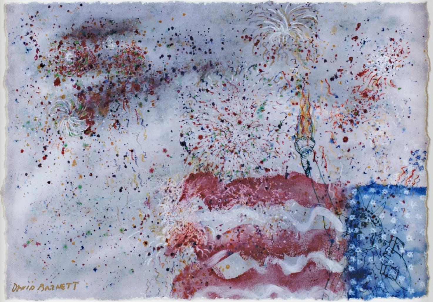 'Firework Series: Grand Finale I' signed giclée print after 1997 original  - Print by David Barnett