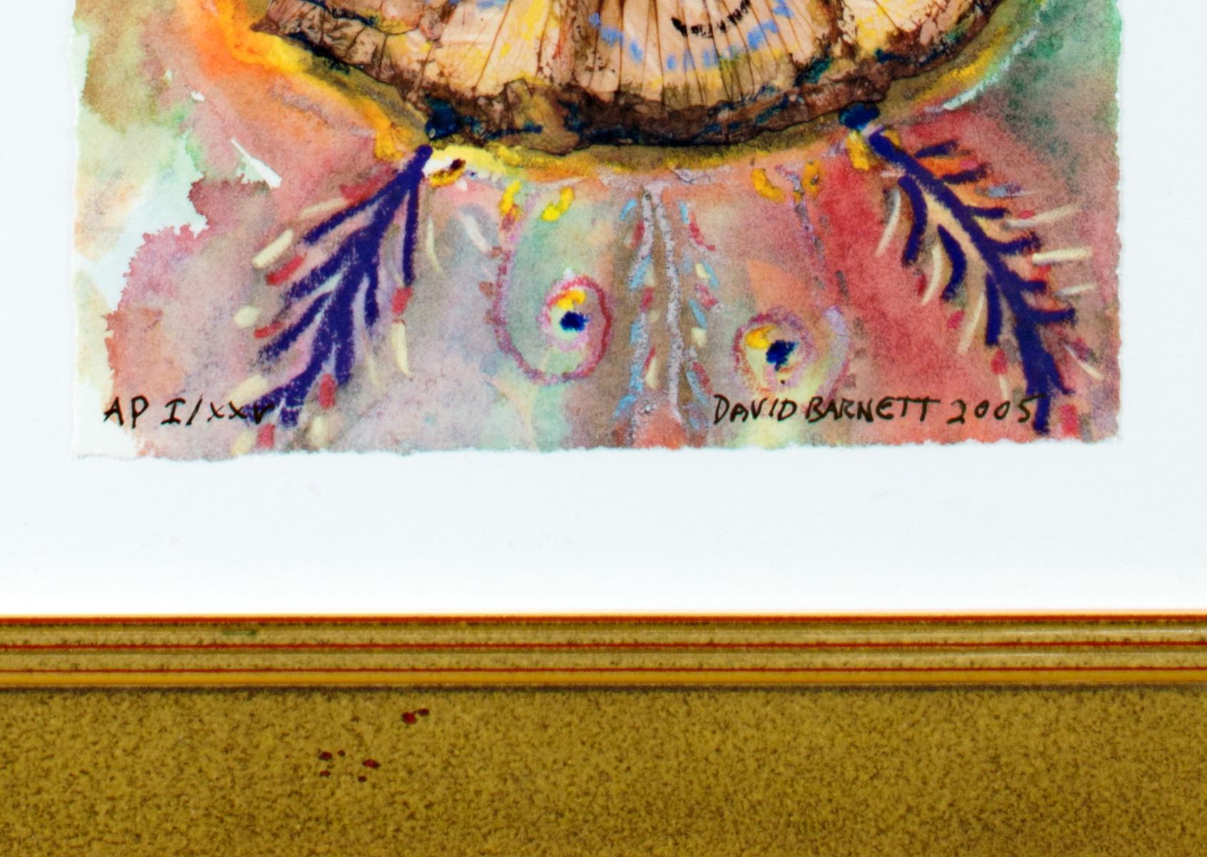 Impression giclée signée de l'artiste « Giant hybrid Hibiscus Butterfly » (fly hybrid hybride) I/XXV  - Marron Still-Life Print par David Barnett