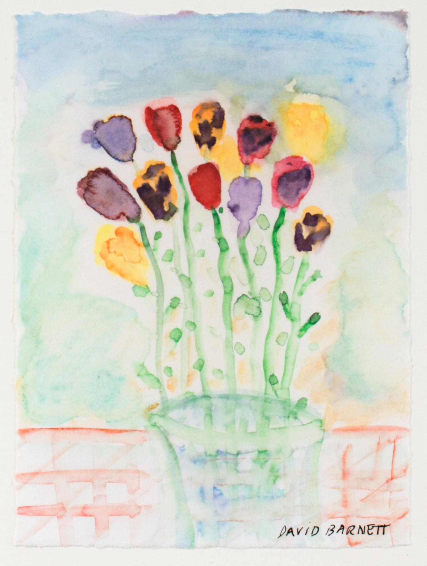 „Mother's Day Bouquet“ signierter Gicle-Druck auf Aquarellpapier Blumenstillleben – Print von David Barnett