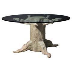 Vintage David Barrett Dining Table, Faux Tree Trunk
