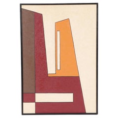 David Barros 'American, 20th Century' a Brown Maroon Abstract Painting, 1982