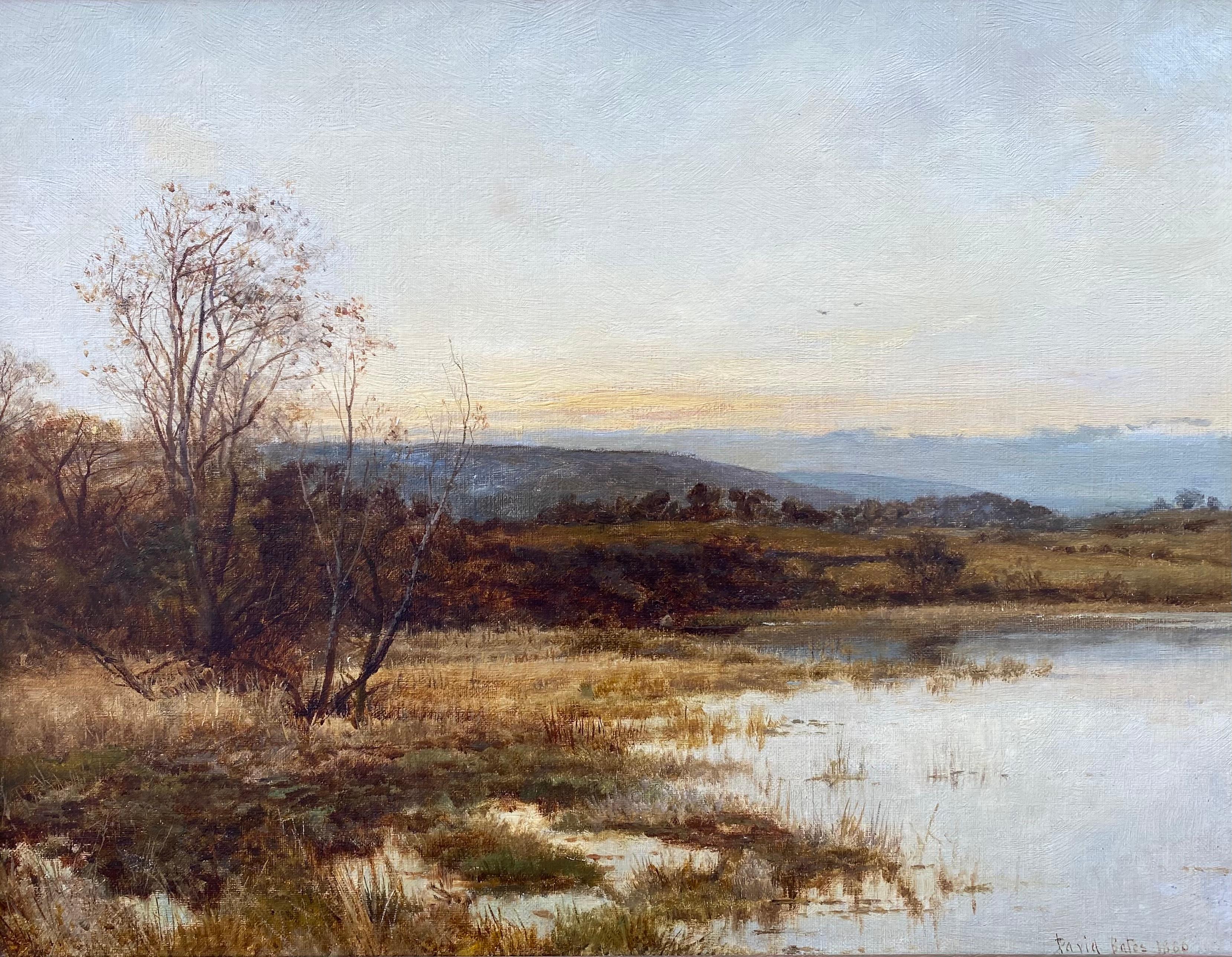 David Bates b.1840 Landscape Painting - “Lake View”