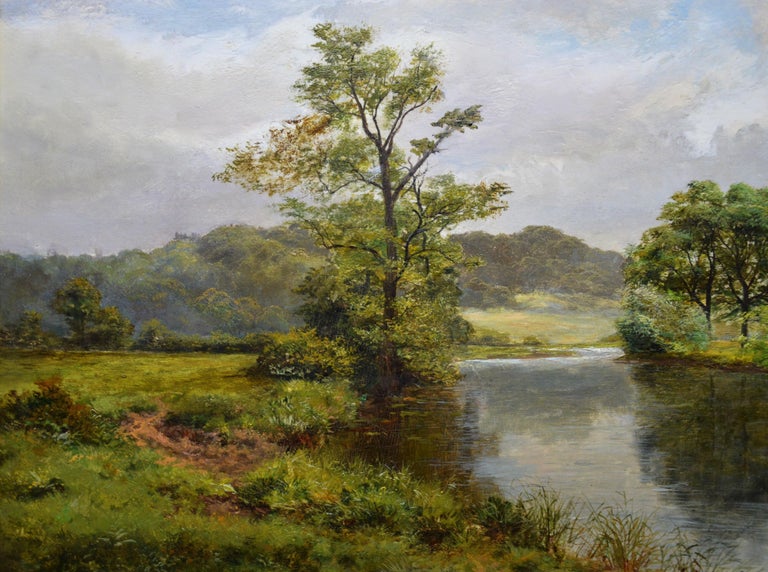 David Bates b.1840 On the River Severn 19th Century Victorian