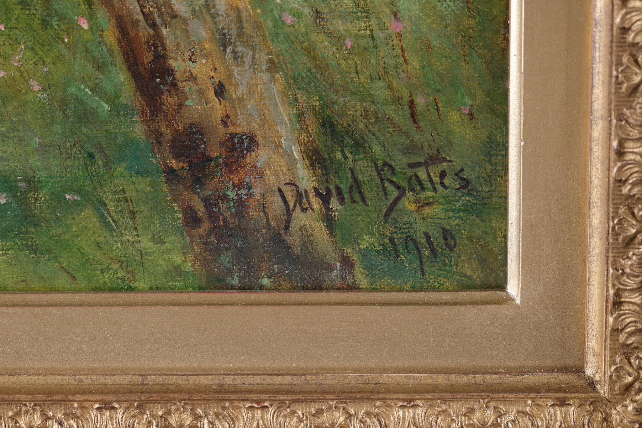David Bates 2 - Antique oil painting Blossom Tree Impressionist Signed ...