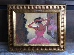 Ballet School Impressionist Oil Painting, Signed