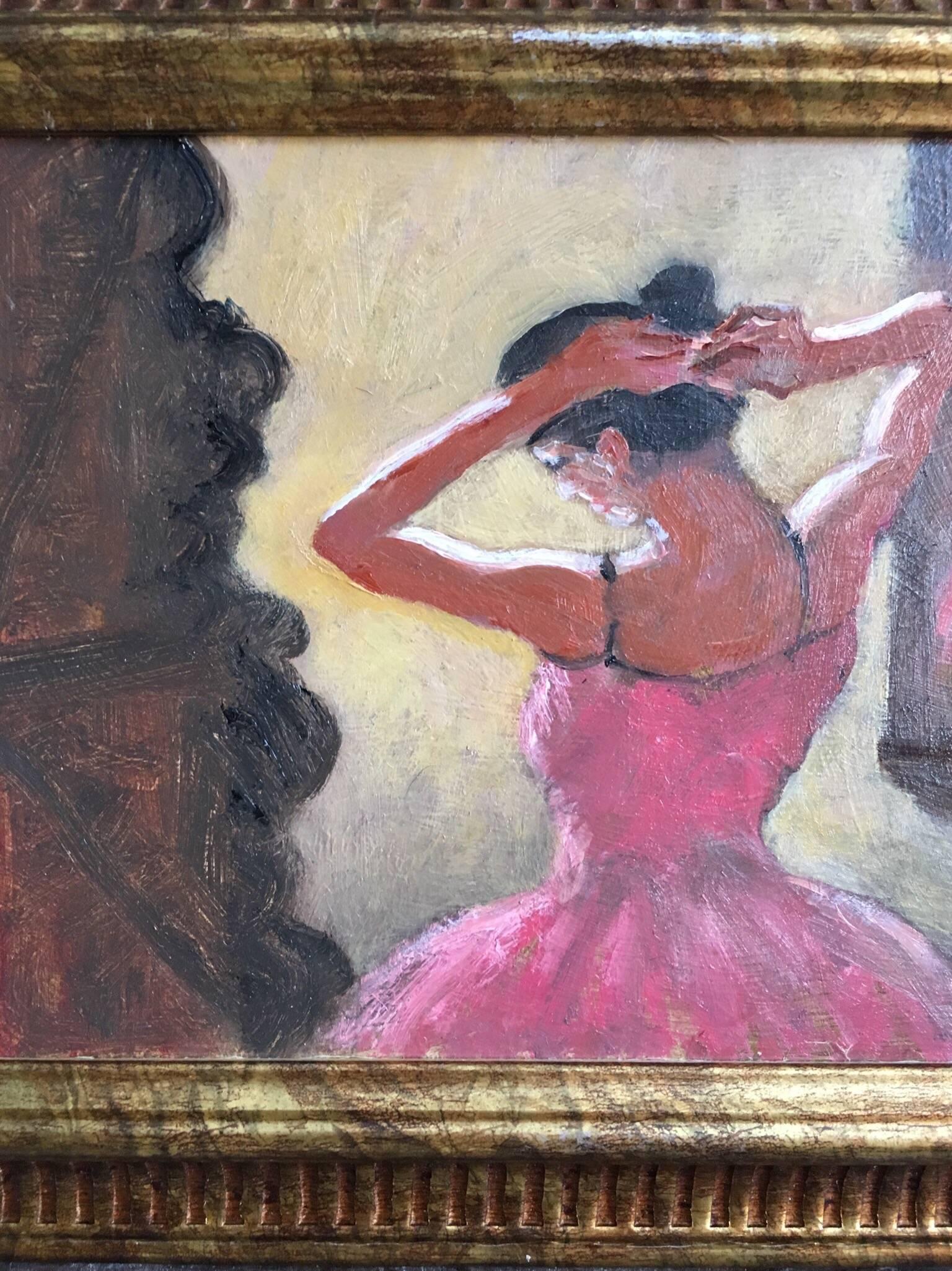 Ballet School Impressionist Oil Painting, Signed 1