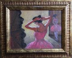 david baxter artist Ballet School Impressionist Oil Painting, Signed
