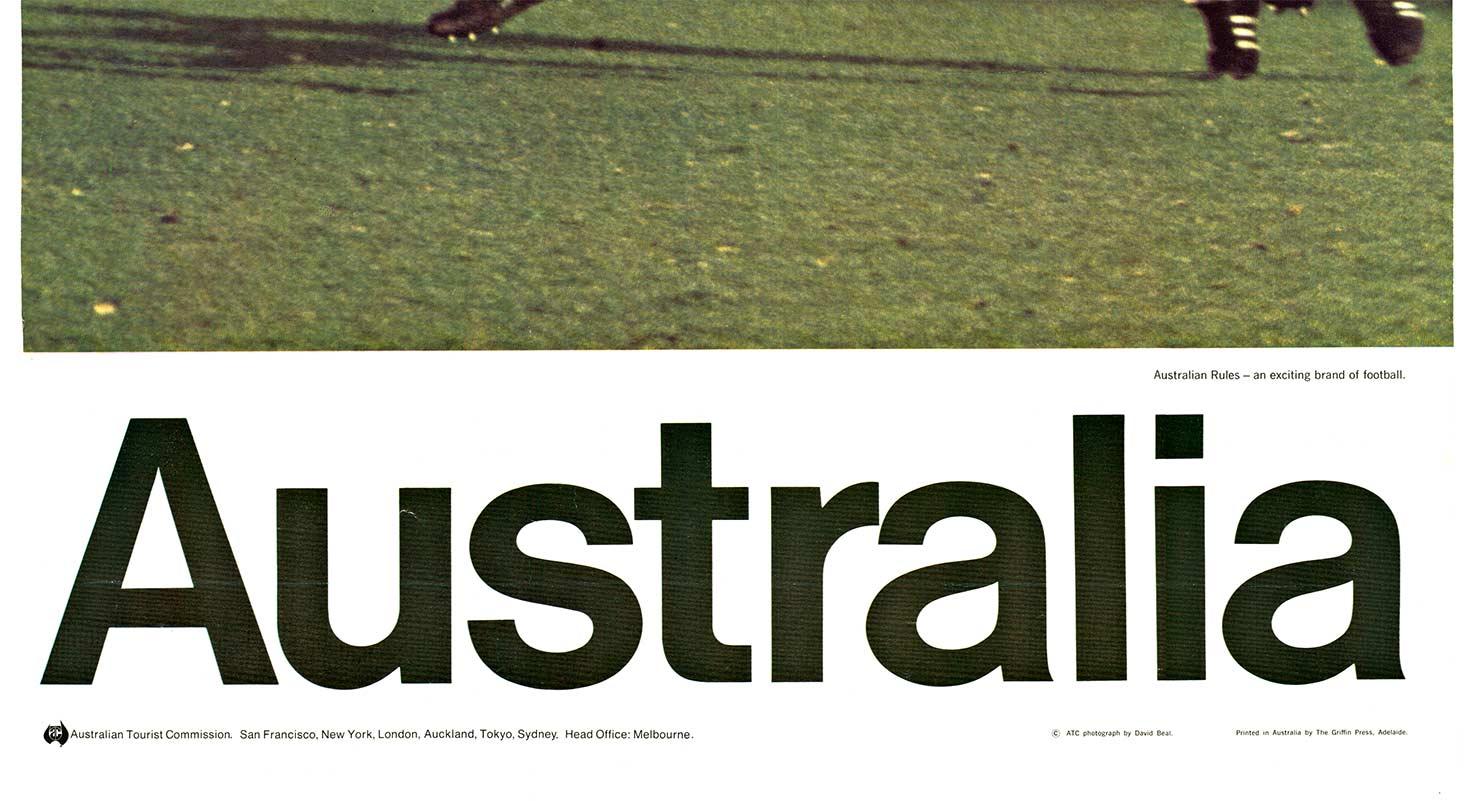 Poster sportivo d'epoca originale dell'Australia, Australian Rules - VFL (AFL) - Print Realismo americano di David Beal