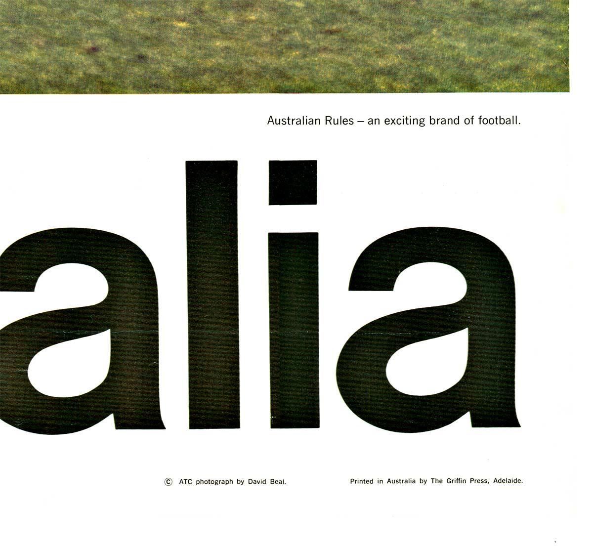 Poster sportivo d'epoca originale dell'Australia, Australian Rules - VFL (AFL) - Figurative Print Nero di David Beal