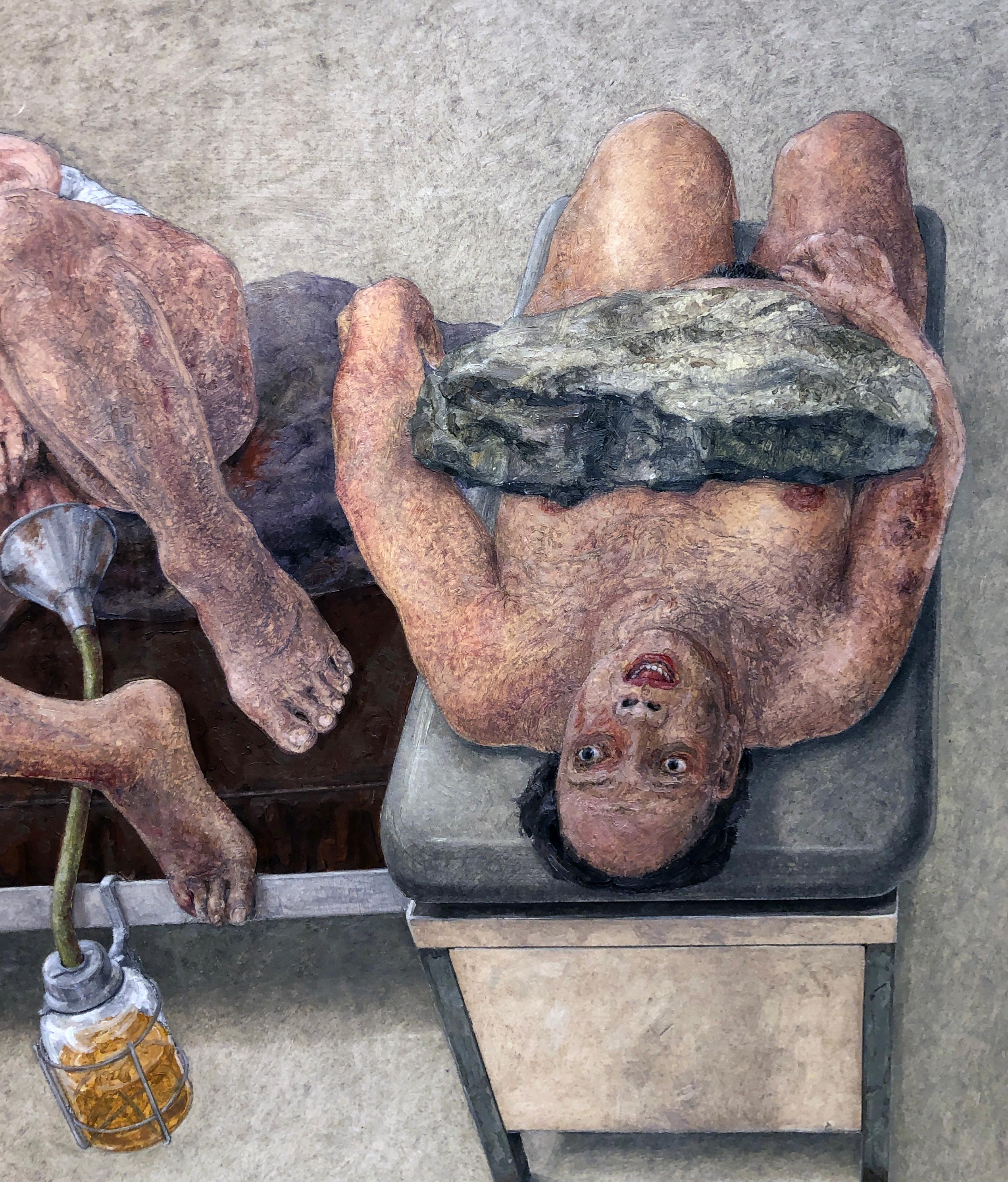 Sloth, de la série « Seven Deadly Sins », figures nues, huile sur papier aquarelle en vente 4