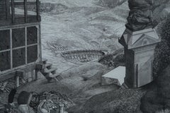 Monumentos, aguafuerte y grabado surrealistas de David Becker