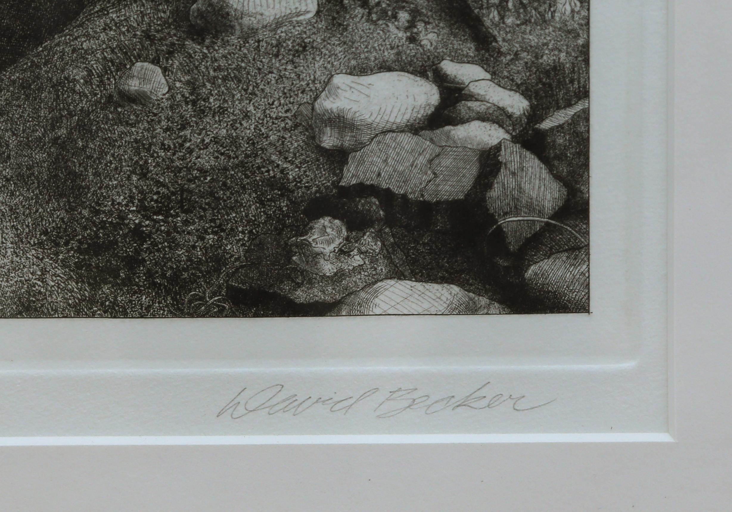 Monuments, Surrealist Etching by David Becker For Sale 2