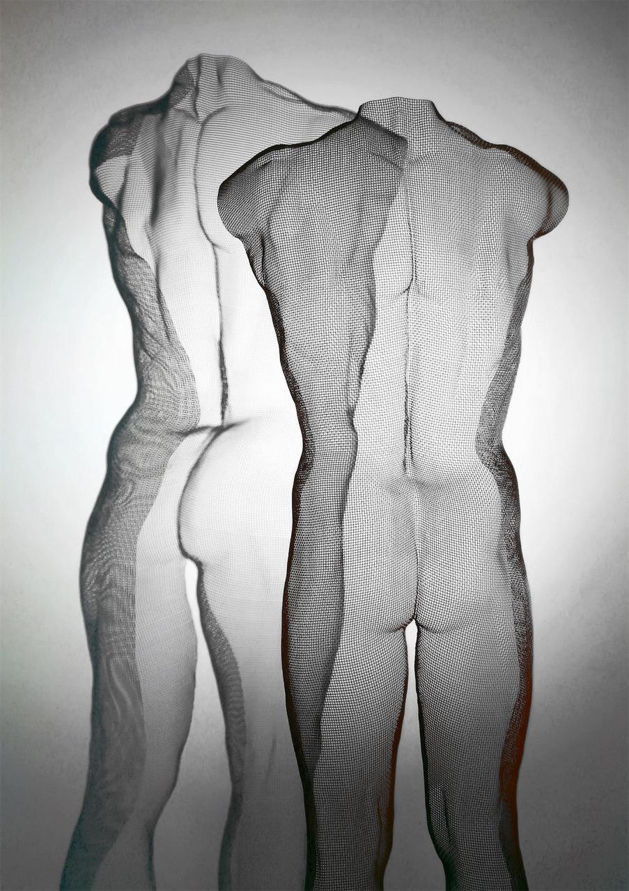 David Begbie Nude Sculpture - ICON III, 2010, Steel Mesh Sculpture