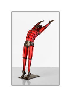 David Bennett Original Hand Blown Glass Bronze Sculpture Signed Male Figurative