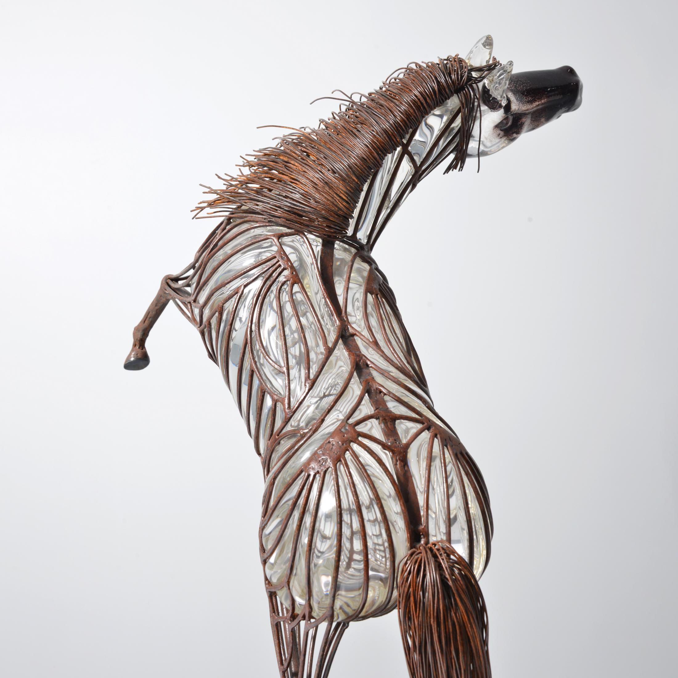 David Bennett STEEL REARING HORSE Sculpture, 29
