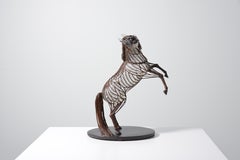 David Bennett STEEL REARING HORSE Sculpture, 29"H