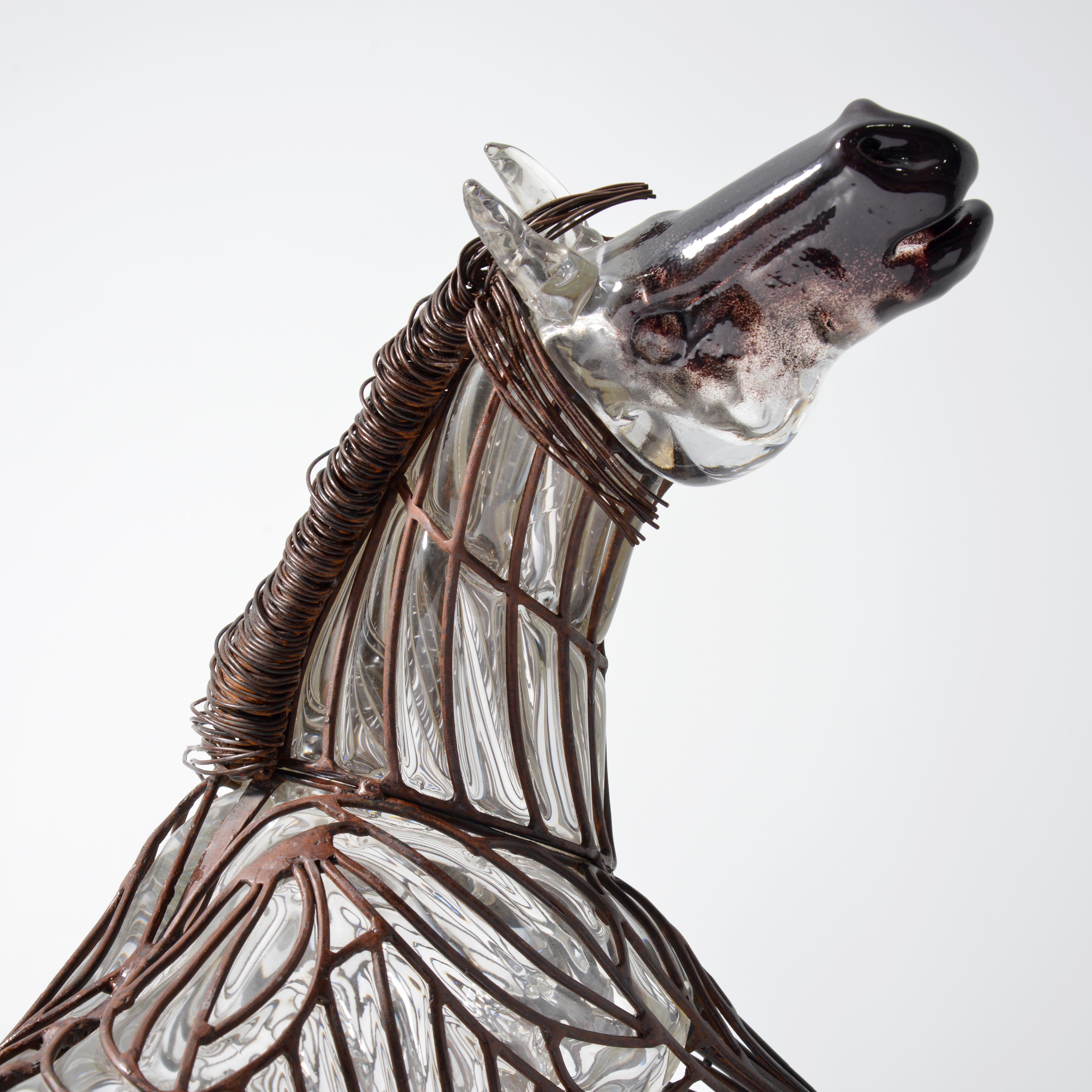 David Bennett STEEL REARING HORSE Sculpture, 29