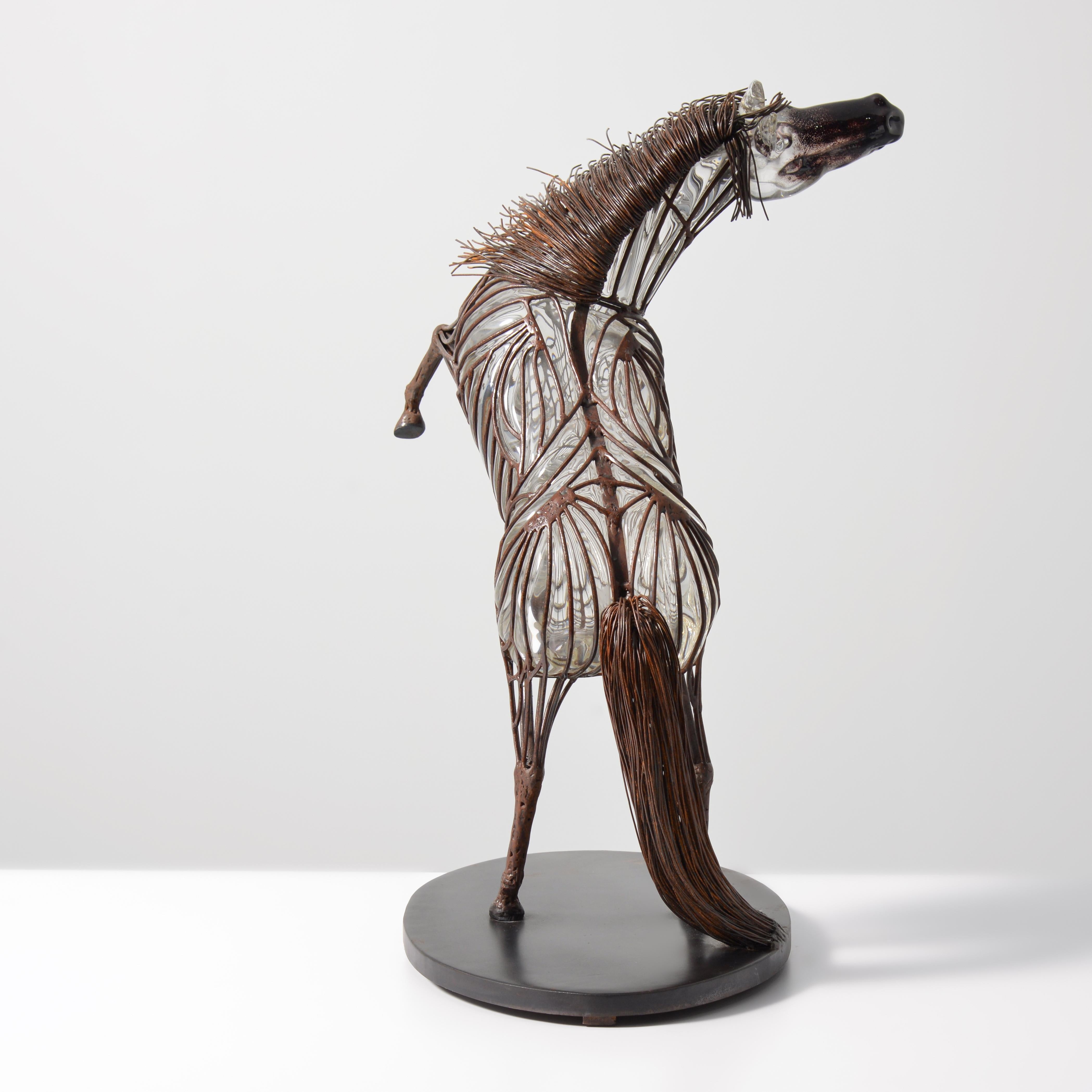 Steel David Bennett STEEL REARING HORSE Sculpture, 29