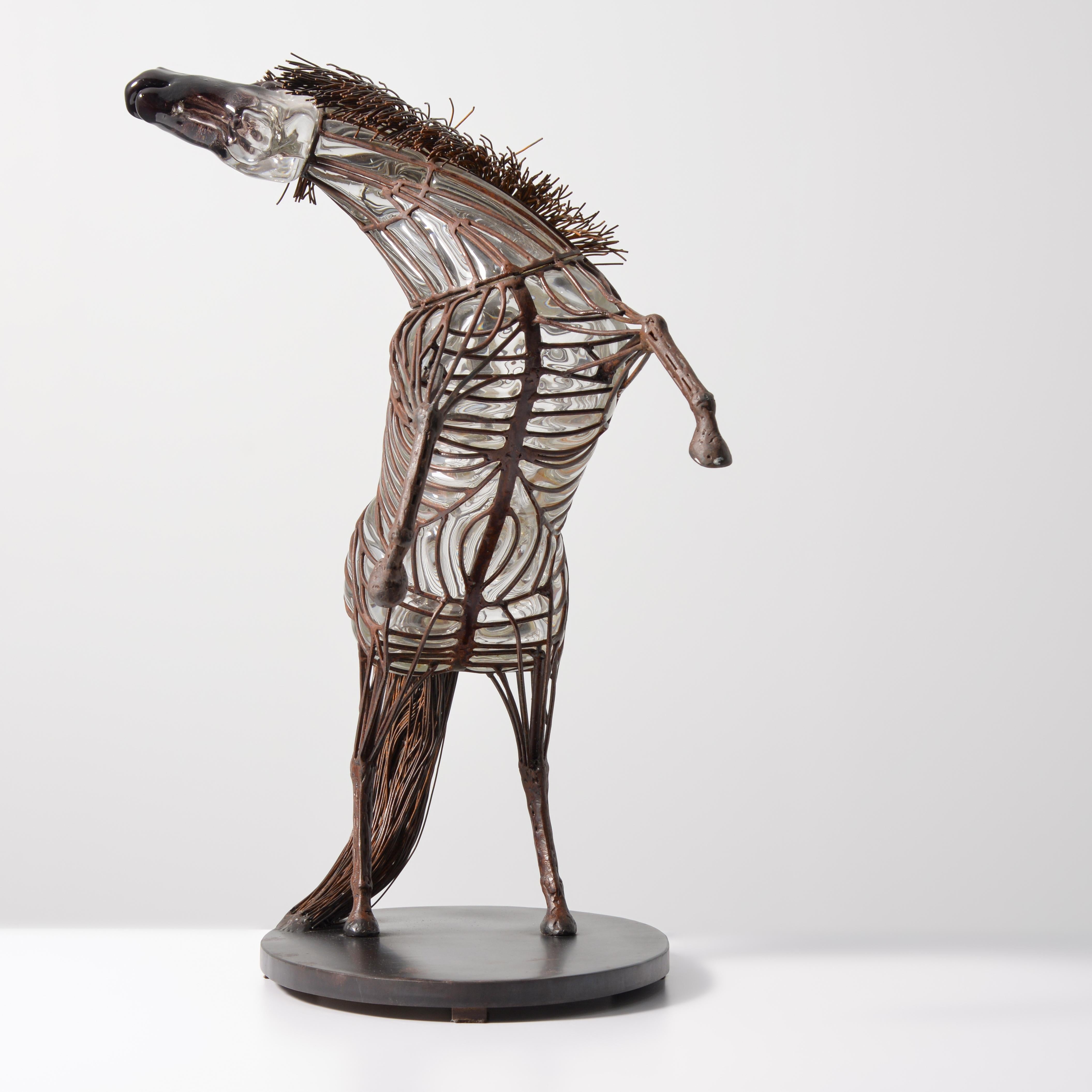 David Bennett STEEL REARING HORSE Sculpture, 29