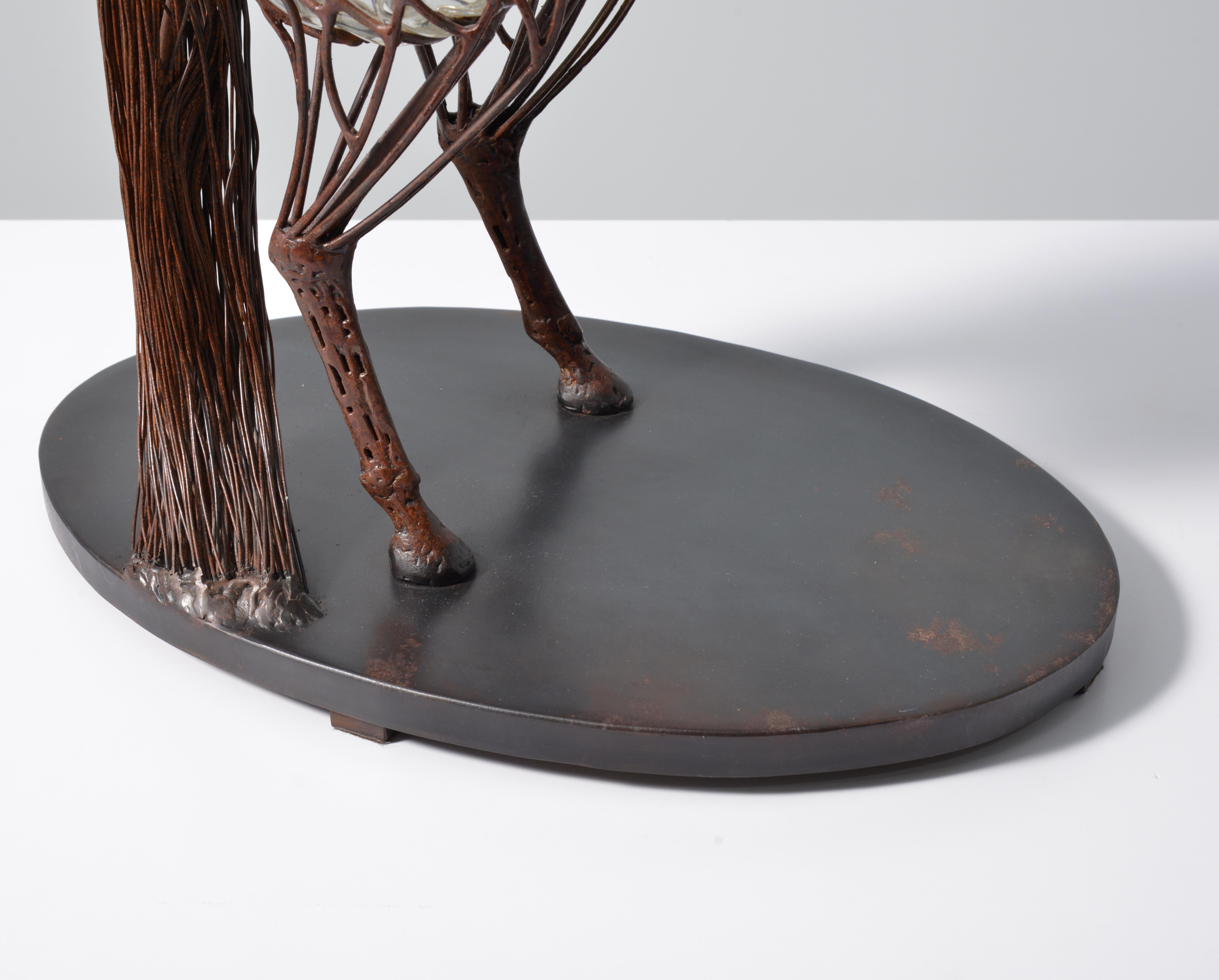 David Bennett STEEL REARING HORSE Sculpture, 29