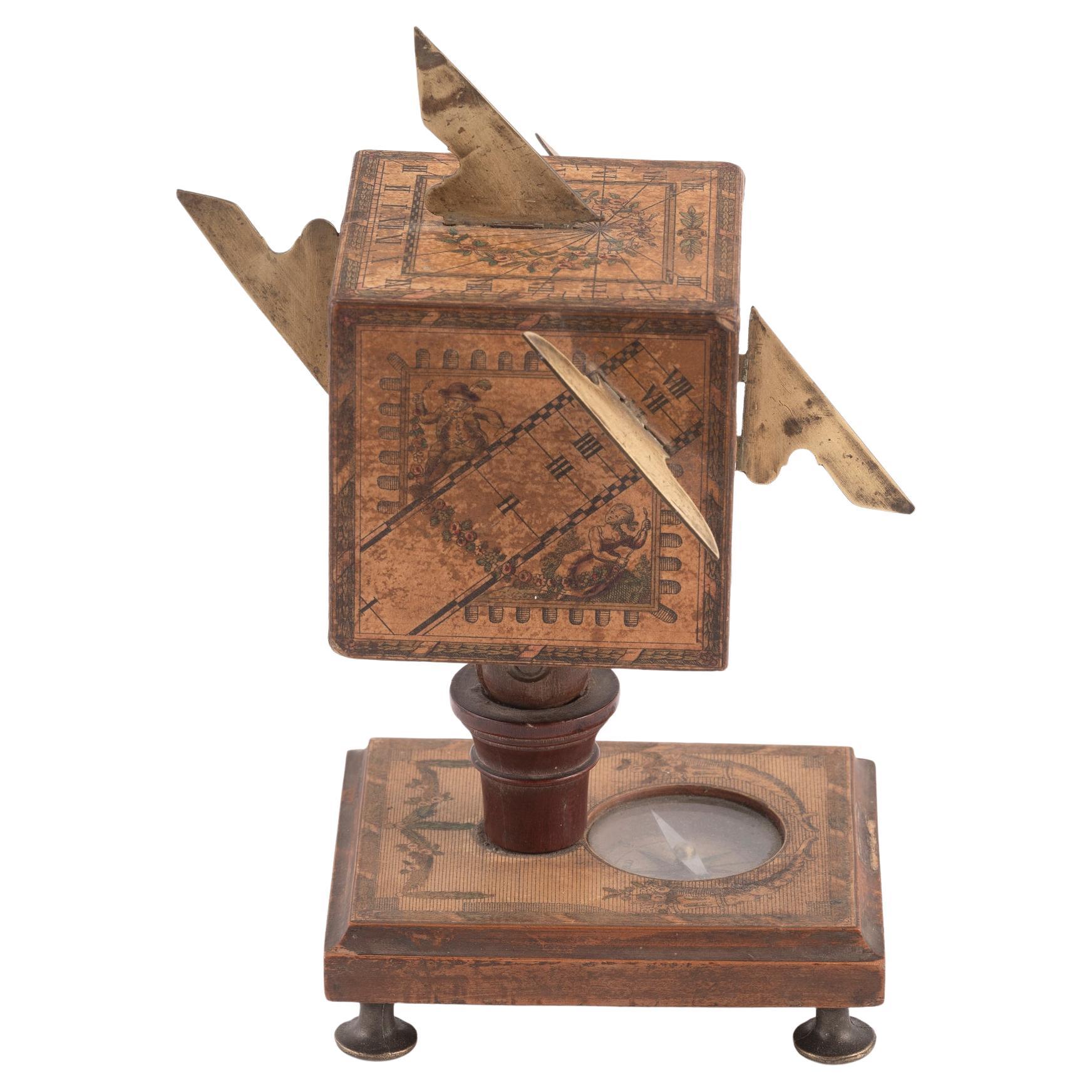 Néoclassique David Beringer (1756-1821) Cadran solaire polyédrique en bois en vente