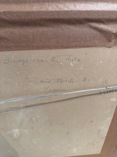 British Impressionist Autumn River landscape, Bridge over the River Mole