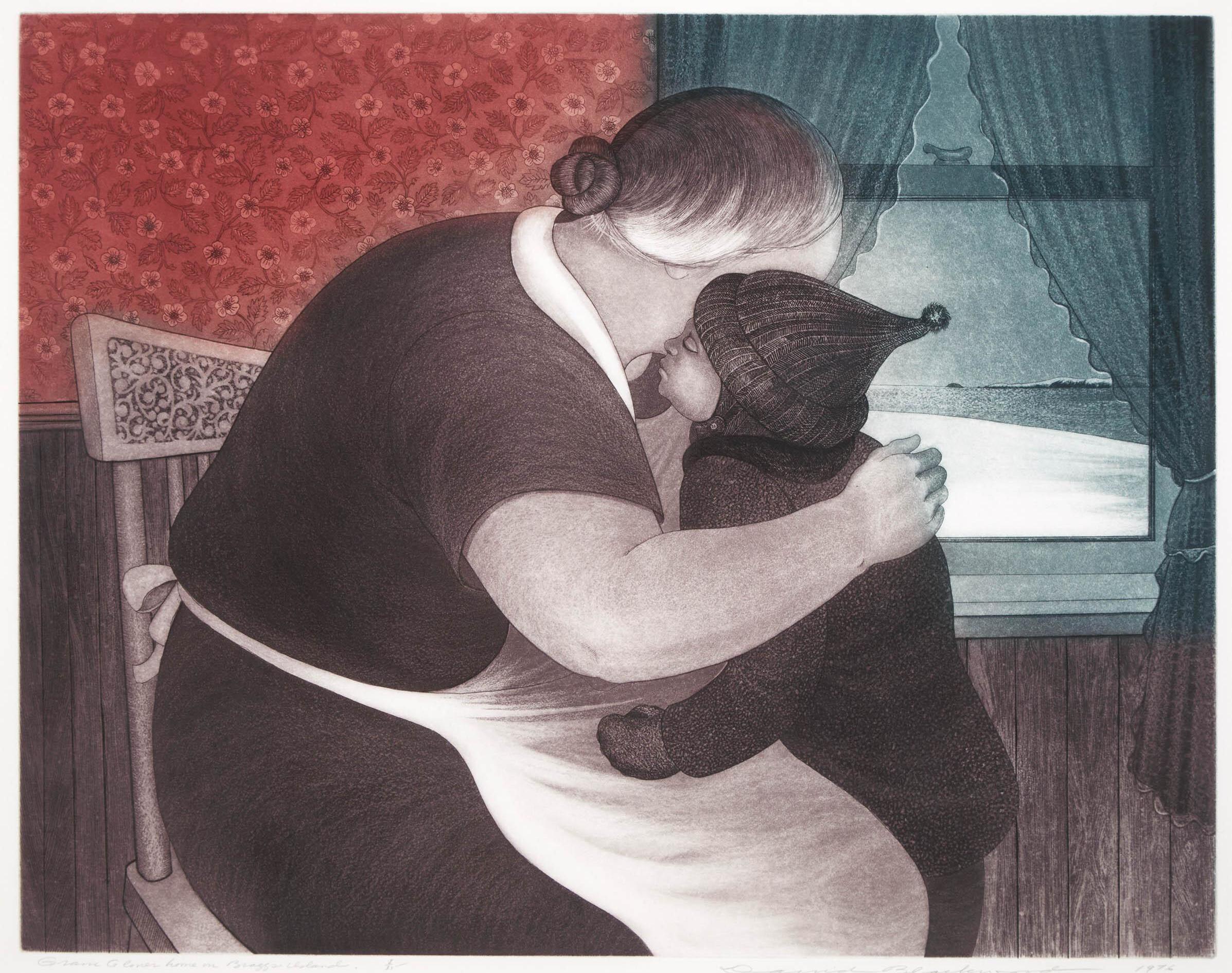 David Blackwood Figurative Print - Gram Glover's House on Bragg's Island